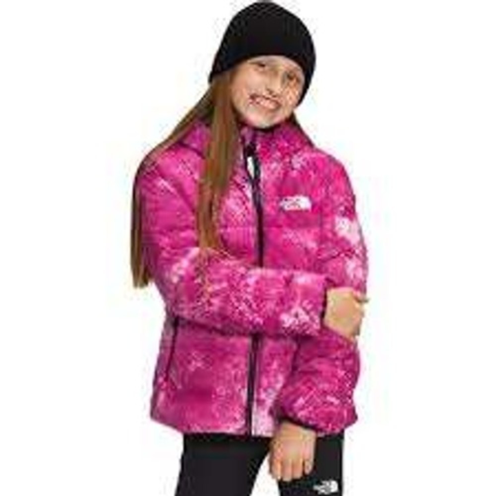 North Face Girl Pink TieDye Reversible Puffer Jacket S 7/8 Goprcore Winter Snow